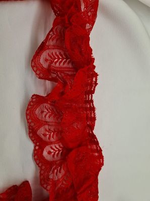 Doppelrüsche 8,5 cm breit rot