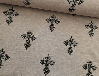 Wintersweat Kreuze altrosa melliert