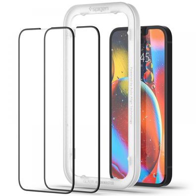 Spigen ALM Glass FC kompatibel mit Apple iPhone 17e Schwarz Displayschutz aus