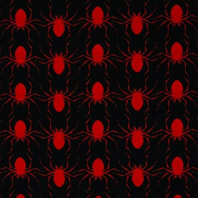 French Terry Hallowenn Spinnen Schwarz/Rot