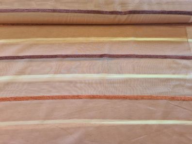 Gardinenstoff Chifon 3 Streifen Rost