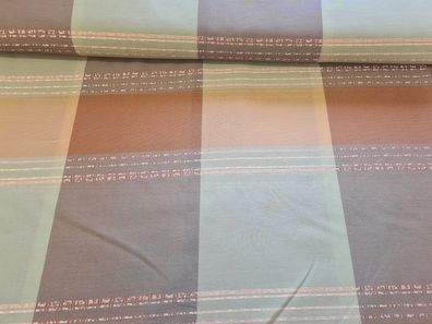 Gardinenstoff Chiffon 17 Karos und Streifen grün blau