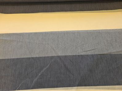 Gardinenstoff Chiffon 29 Blockstreifen Creme Hellblau Blau