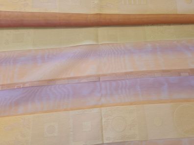 Gardinenstoff Chiffon mit Jaquard einsätzen Orangetöne