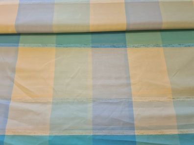 Gardinenstoff Chiffon 33 Karro mit Band Grün Gelb