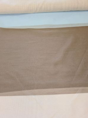 Gardinenstoff Chiffon 40 cm streifen Hellblau Braun Beige