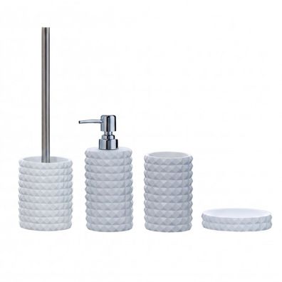 Vegas 4-teiliges Badaccessoire-Set - Seifenspender, Zahnputzbecher, WC-Garnitur