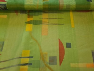 Gardinenstoff Chifon 9 Grafik Grün