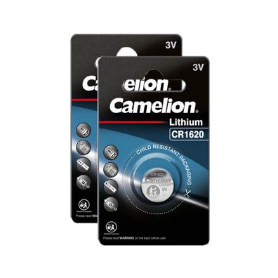 2x Camelion CR1620 CR 1620 3V Lithium Knopfzelle Batterie 1er Blister