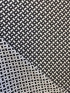 Jacquard Jersey Dobby Minimals Schwarz 3