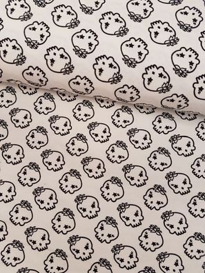 Jersey Lady Skull weiß/schwarz