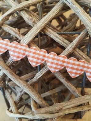 Herzenband Vichy Karo orange