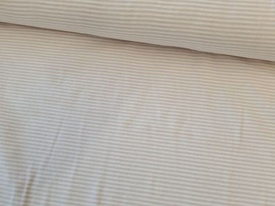 Jersey 2mm Streifen weiß/beige