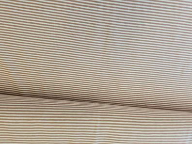 Jersey 2mm Streifen weiß/hellbraun