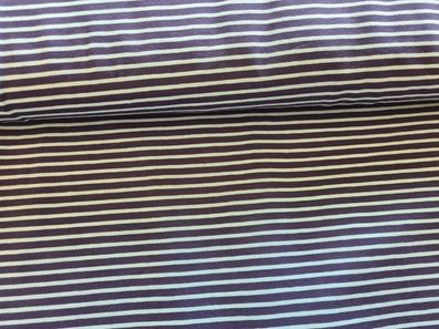 Jersey Streifen breit/schmal dunkelblau/aqua
