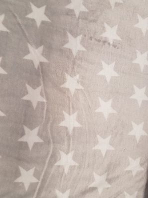 Mikrofleece Sterne hellgrau/weiß