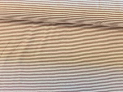 Jersey 2mm Streifen weiß/Altrosa
