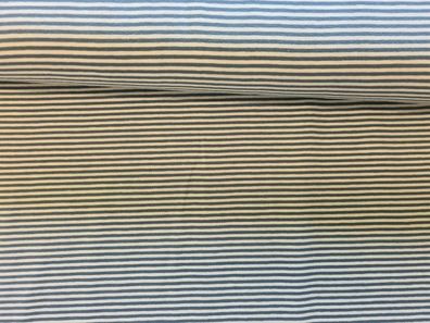 Jersey 2mm Streifen weiß/Blau