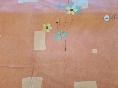 Leichter Dekostoff Blumen Orange