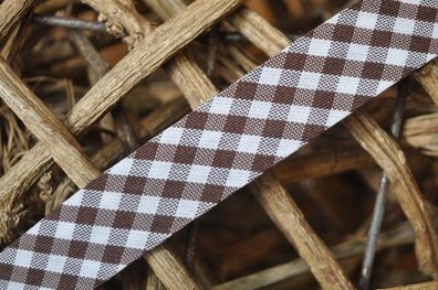 Schrägband maxi vichy karo gefalzt 18 mm dunkel