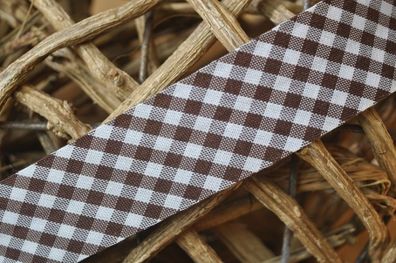 Schrägband maxi vichy karo gefalzt 30 mm dunkel