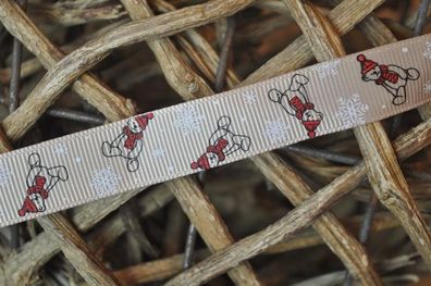 Ripsband Winterbär beige