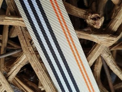 Ripsband creme/schwarz/orange 25mm