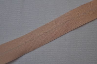 Schrägband gefalzt 20 mm nude