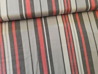 Viscose Streifen Grau/Rot