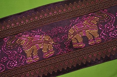 Webband Jaquard Elefant lila 10cm
