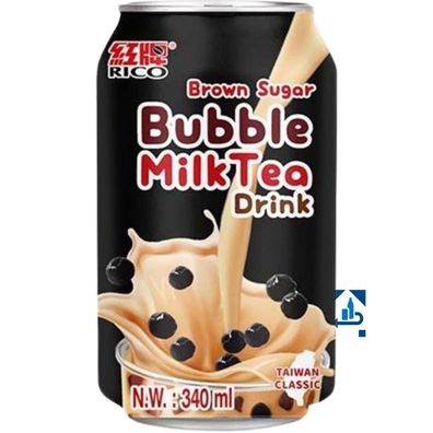 RICO Bubble Milk Tea Getränk Brauner Zucker 340ml (inkl. 0,25€ EINWEG-Pfand)