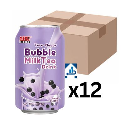 12er-Pack Rico Bubble Milk Tea Getränk Taro 340ml (inkl. 3 € EINWEG-Pfand)