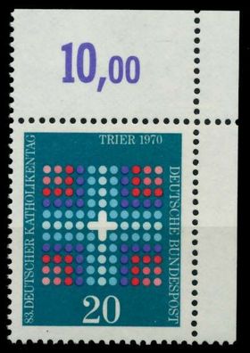 BRD BUND 1970 Nr 648 postfrisch ECKE-ORE X8C6D62