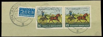 BRD 1952 Nr 160 zentrisch gestempelt WAAGR PAAR Briefstück X89C76E