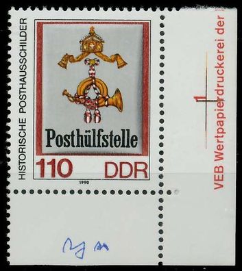 DDR 1990 Nr 3305 postfrisch ECKE-URE X0E8C16