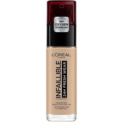 L'Oréal Paris Foundation Infaillible 32H Fresh Wear 145 Rose Beige, LSF 25, 30 ml