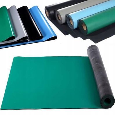 Rosfix ESD Antistatikmatte 1x10m – 2mm Gummi | Grün-Schwarz, <0,1s Entladung