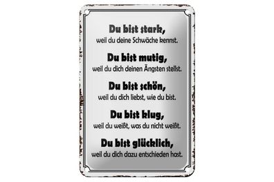 Blechschild Du bist stark, mutig, schön, 3 vers. Größen Spruch