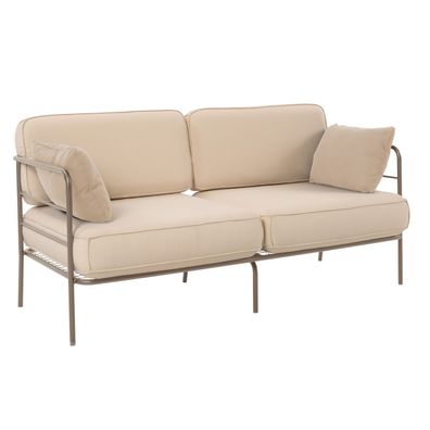 Selsey Preggel - Garten-Sofa 2-Sitzer, 156 cm, wasserabweisend, beige/beiges Gestell