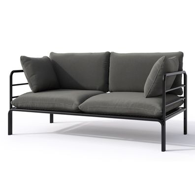 Selsey Worcully - Garten-Sofa 2-Sitzer, wasserabweisend, anthrazit/schwarzes Gestell