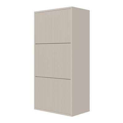 Selsey VELDIO - Wand-Schuhschrank mit 3 Klappen, Greige, 50 cm