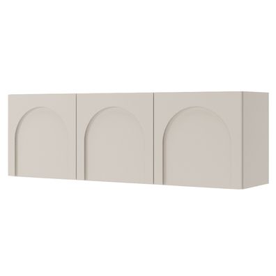 Selsey Arkadia - TV-Lowboard 3-türig mit gefrästen Fronten, Kaschmirgrau 150 cm