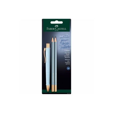 FABER-CASTELL Kugelschreiber-Set Urban blau Schreibfarbe blau, 1 Set