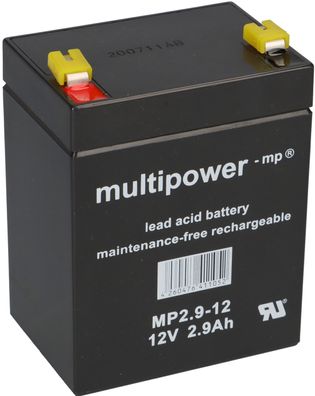 Multipower MP2,9-12 AGM Bleiakku 12V 2,9Ah – F4,8 mm