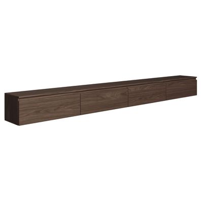 Selsey Bemmi - Hängendes TV-Board mit vier Klappen 300 cm, Holzoptik Walnuss