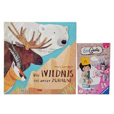 Haba Ravensburger Kinderset Kinderbuch Die Wildnis + Bastelset Eco Create Neu