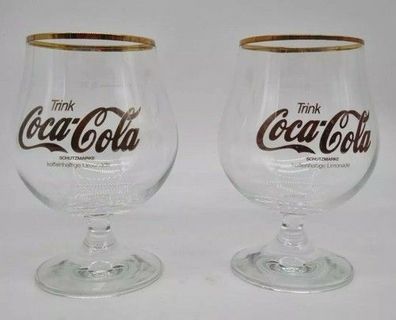 Coca Cola Gläser Mit Goldrand 2 Stk Schwenkgläser 0,3 Goldschrift