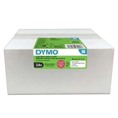DYMO Original LabelWriter Rücksendeadressetiketten | 25mm x 54mm | 24 Rollen mit je 5