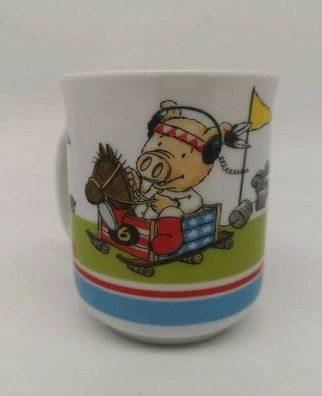 Steinbeck Tasse Rennfahrer Schwein und Biber Kindertasse