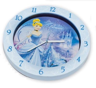 Disney Cinderella Wanduhr 25 cm Kinderuhr mit großen Zahlen Prinzessin Clock Neu